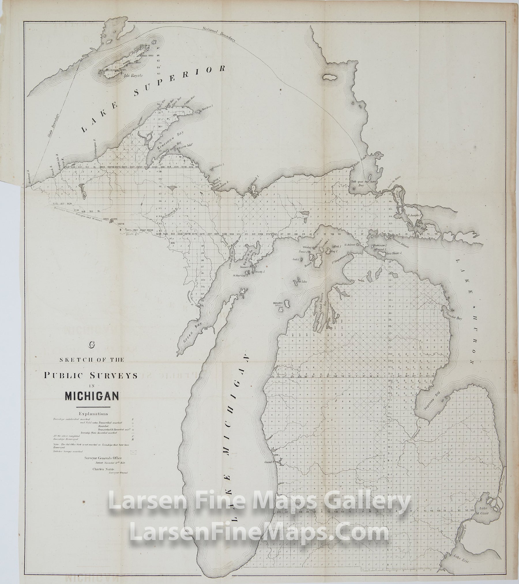 Sketch of The Public Surveys in Michigan, Charles Noble, Surveyor General