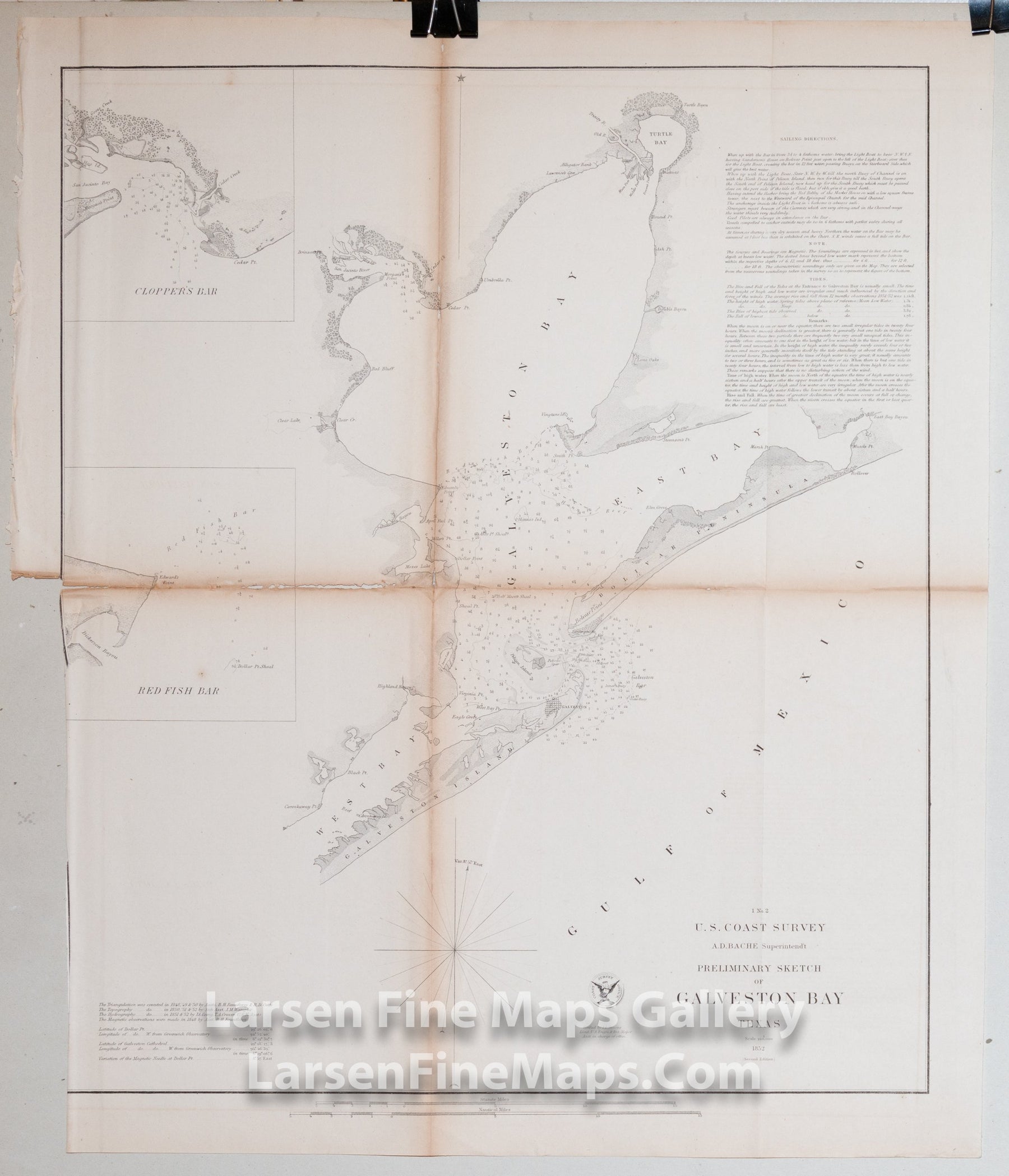 Preliminary Sketch of Galveston Bay Indicating Proposed Sites for Light Houses U.S. Coast Survey