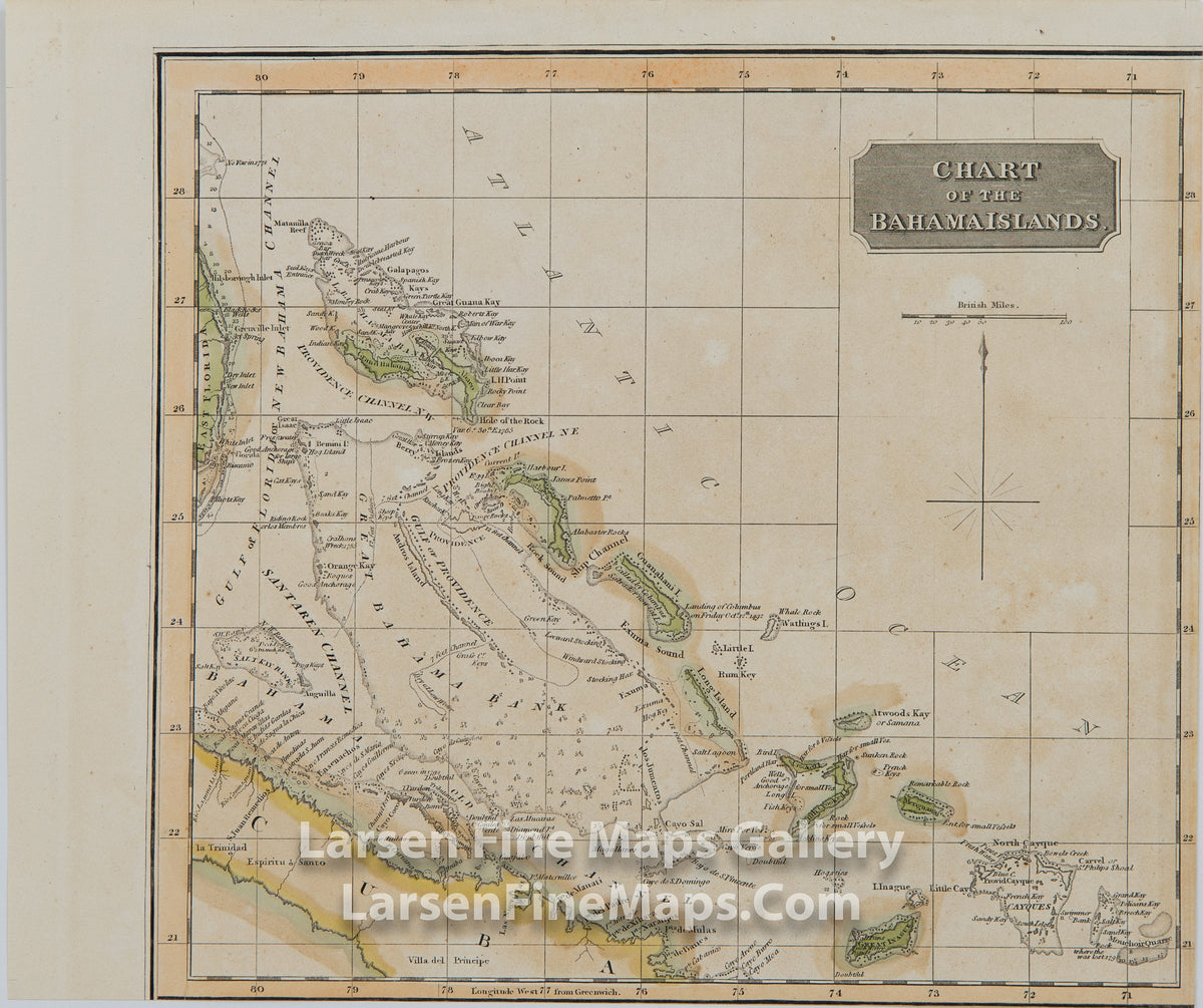 Chart of the Bahama Islands, Thomson, John, Edinburgh