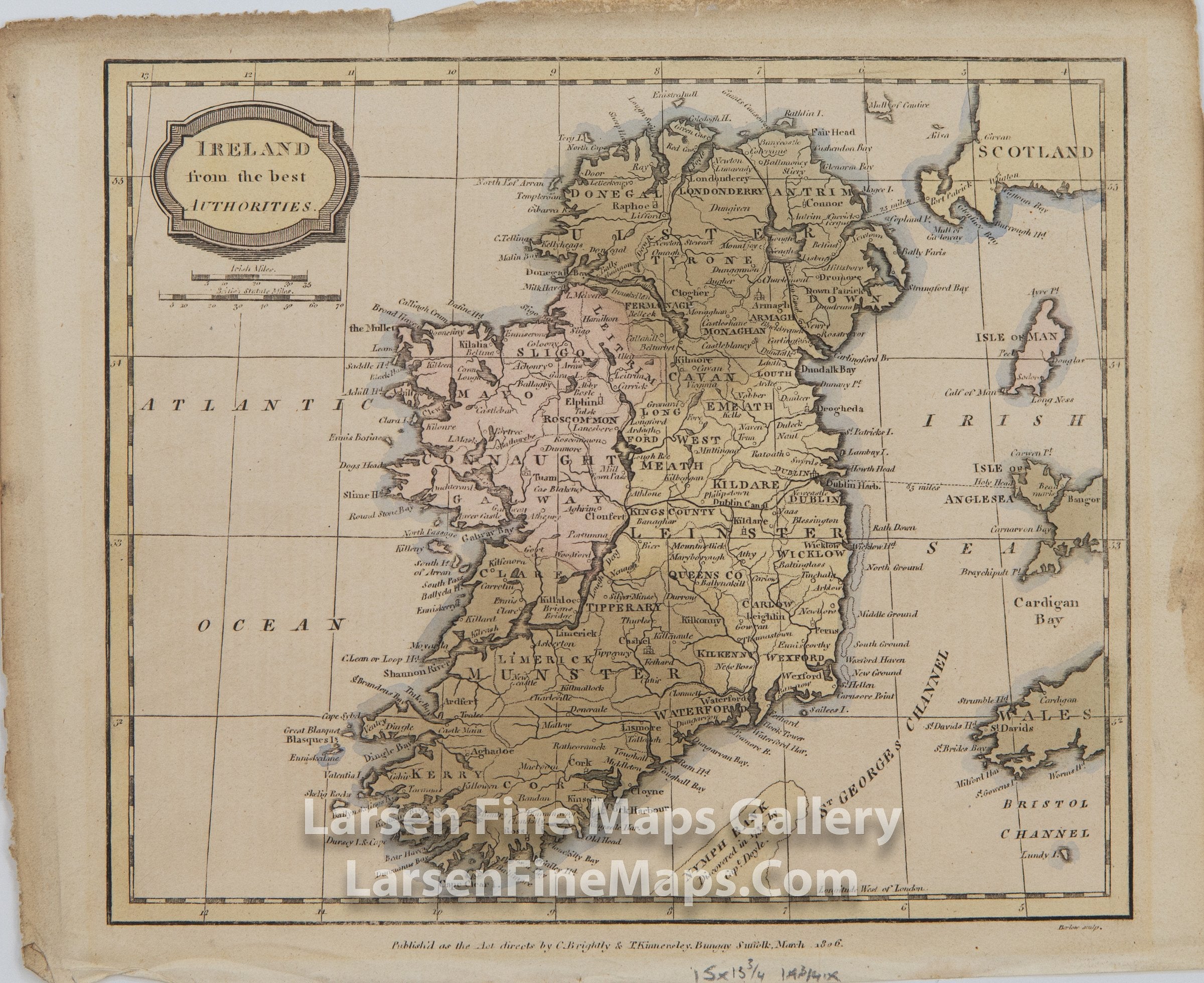 Ireland from the best Authorities, Brightly, C., Kinnensley, T. Engraved by James Barlow.