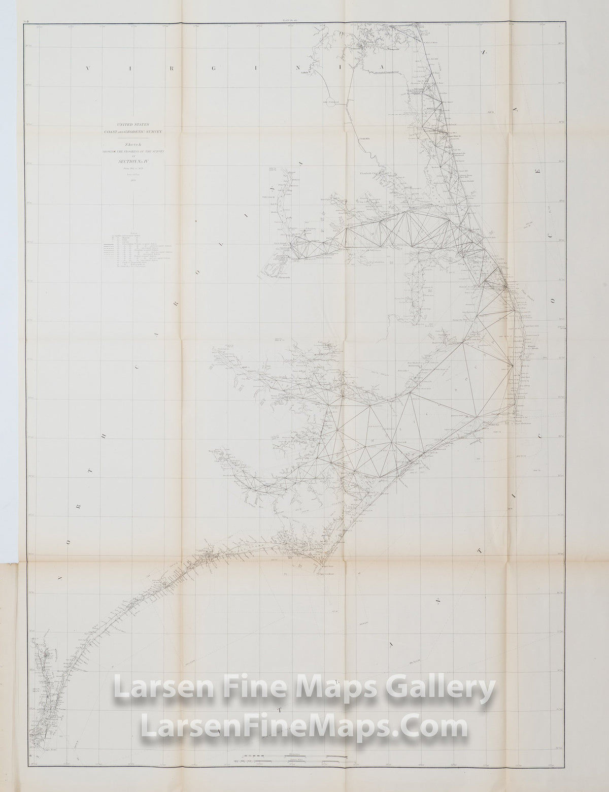 Sketch Showing the Progress of the Survey in Section IV. Coast and Sounds of North Carolina U.S. Coast Survey