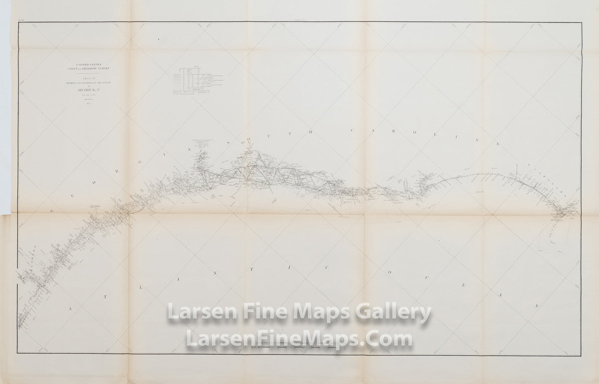 Sketch Showing the Progress of the Survey in Section V. Coasts of South Carolina and Georgia U.S. Coast Survey