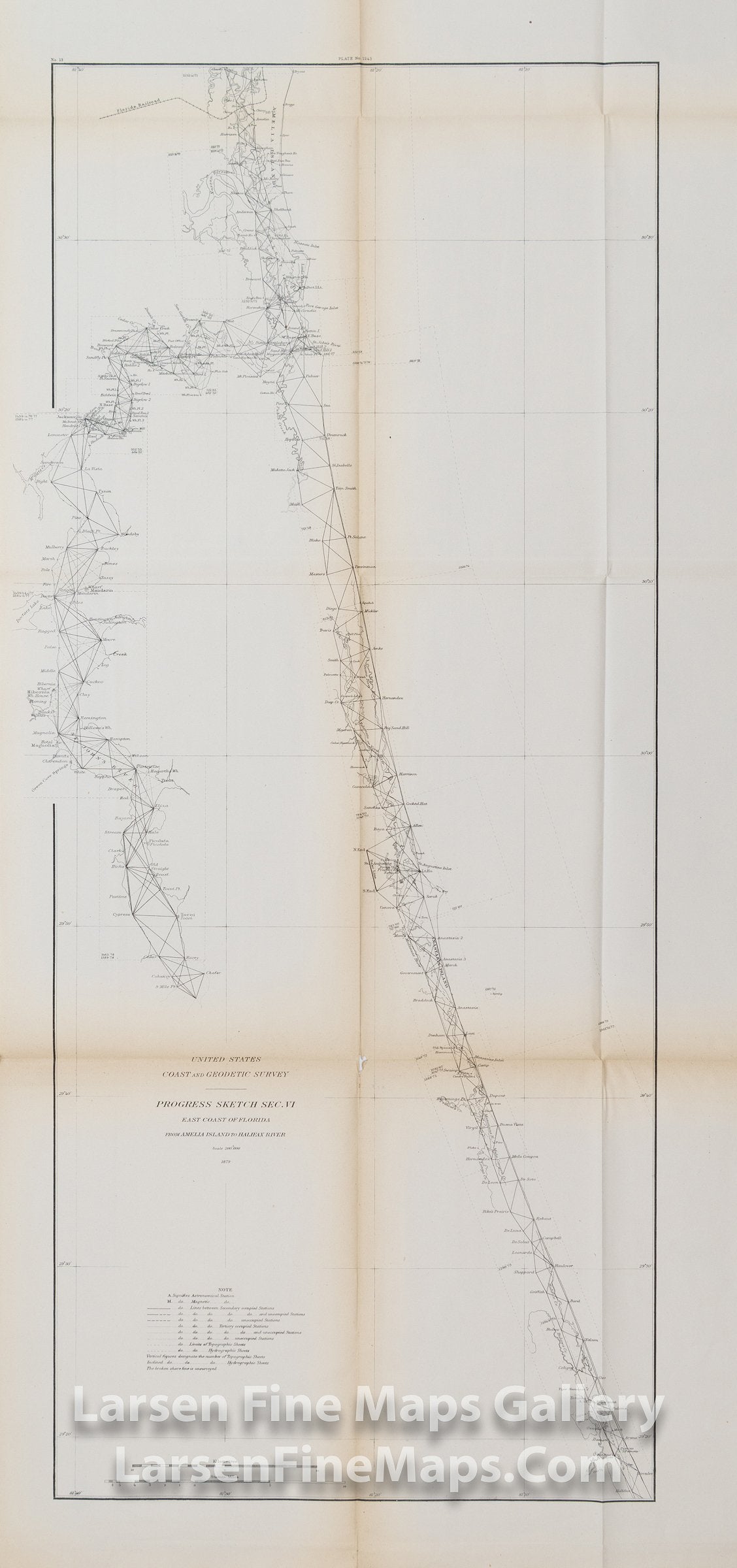 Sketch Showing the Progress of the Survey in Section VI. East Coast of Florida, Amelia Island to Halifax River U.S. Coast Survey