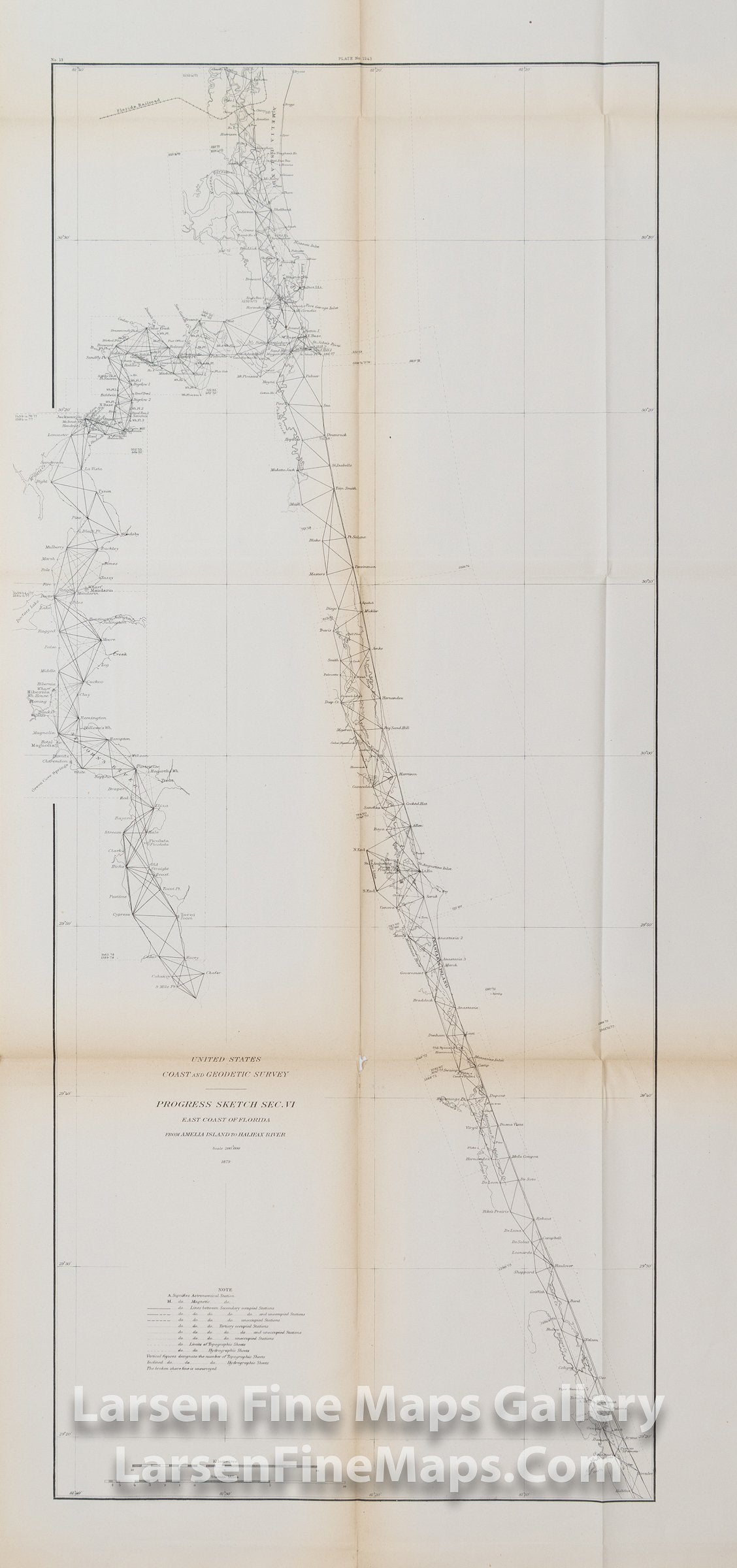 Sketch Showing the Progress of the Survey in Section VI. East Coast of Florida, Amelia Island to Halifax River