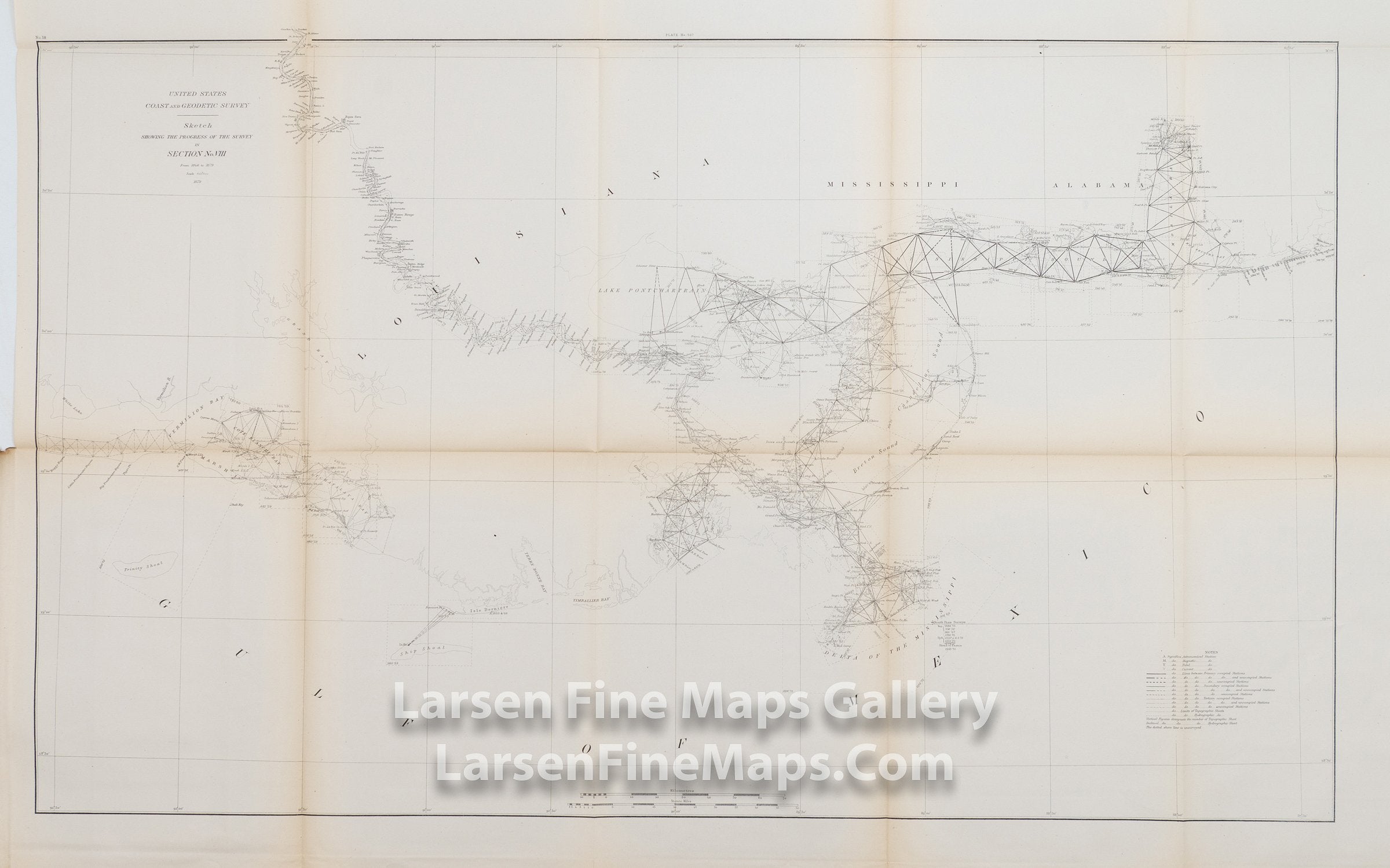 Sketch Showing The Progress Of The Survey In Section Viii. Alabama, Mi