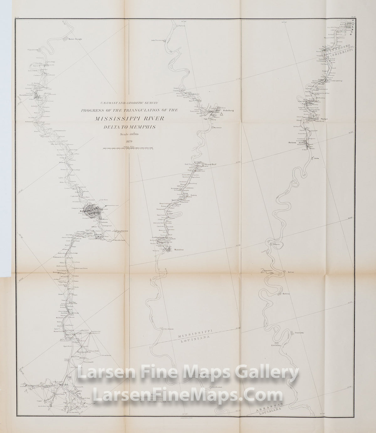 Sketch Showing the Progress of the Survey of the Mississippi River U.S. Coast Survey