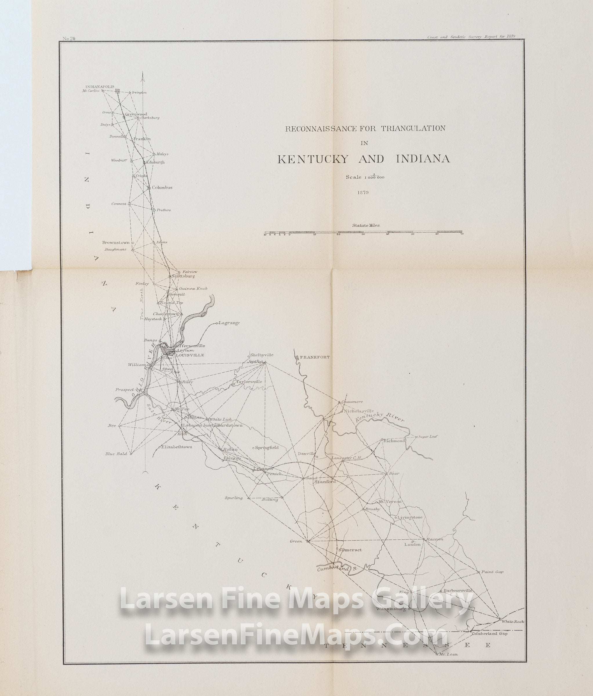 Sketch Showing the Progress of the Survey in Sections XIII and XIV. Reconnaissance and Triangulation in Kentucky and Indiana U.S. Coast Survey