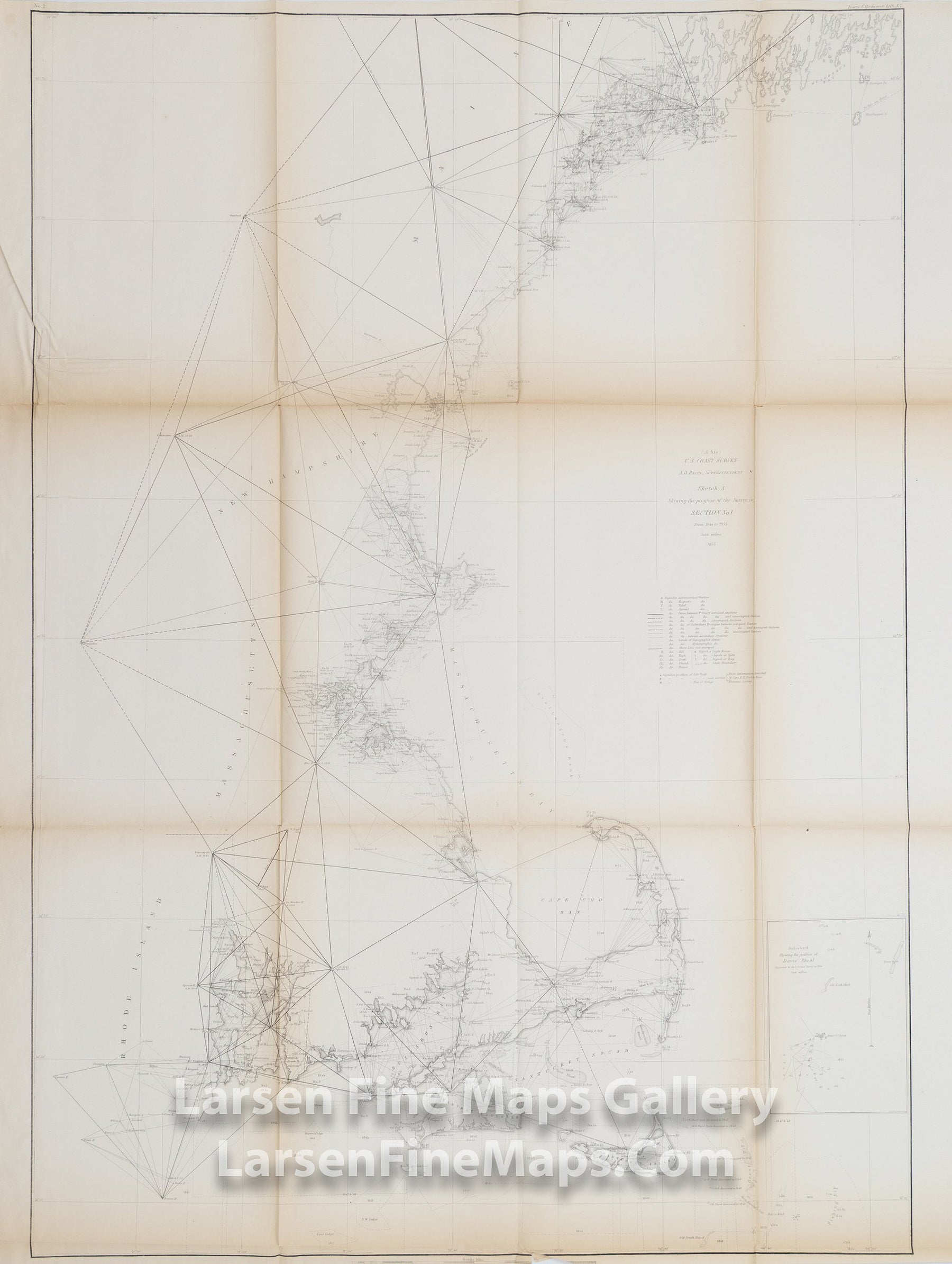 Sketch A Showing the Progress of the Survey in Section No. I From 1844 to 1855, U.S. Coast Survey