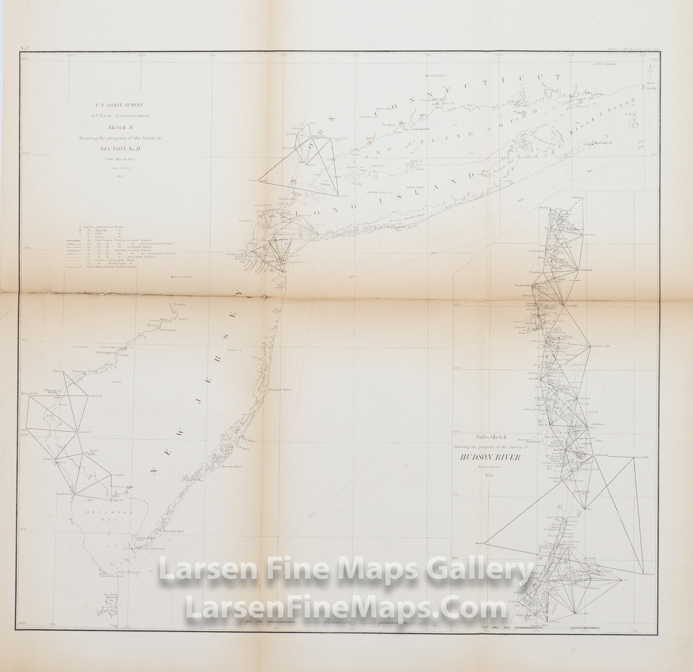 Sketch B Showing the Progress of the Survey in Section No. II From 1844 to 1855, U.S. Coast Survey
