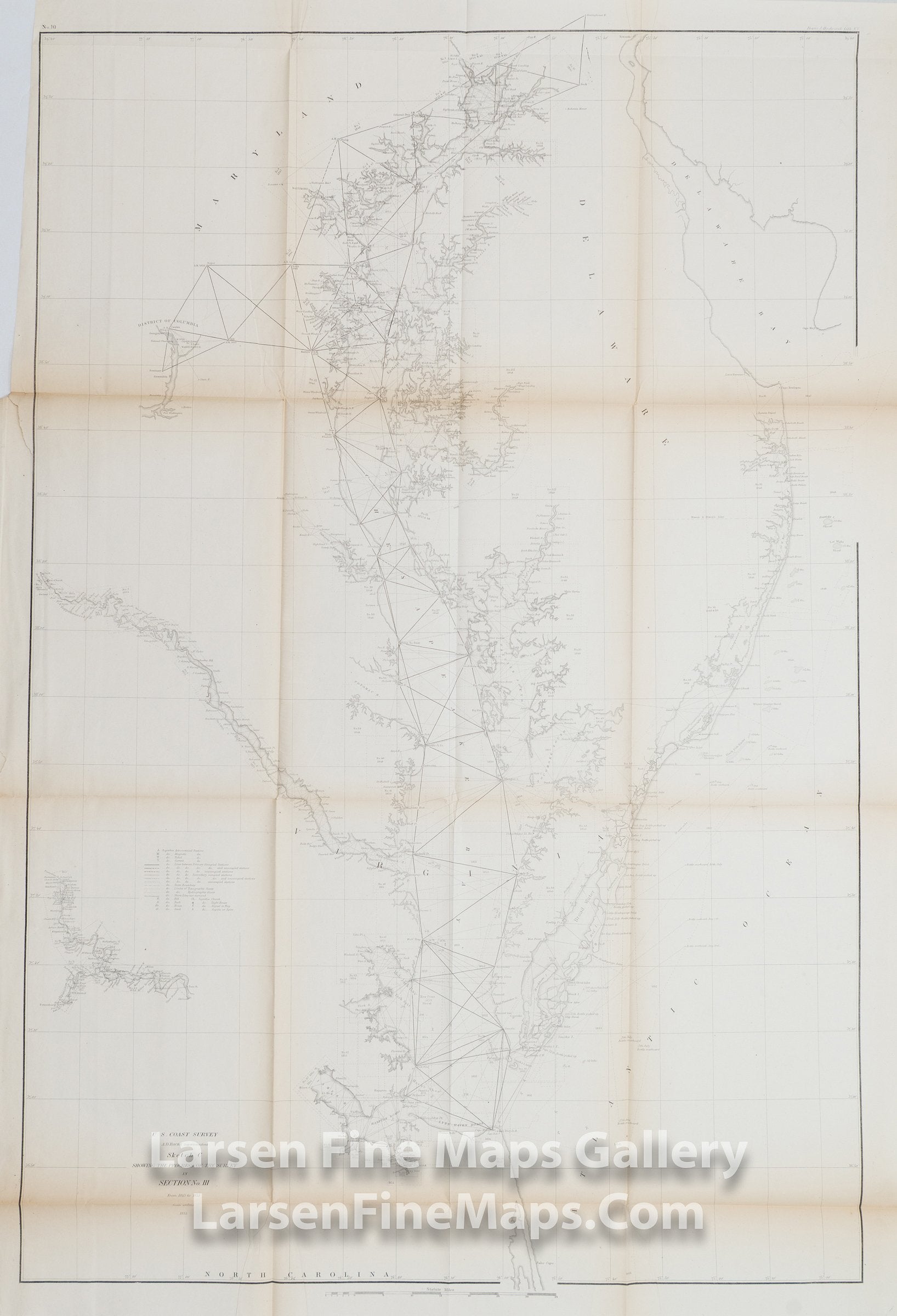 Sketch C Showing the Progress of the Survey in Section No. III From 1843 to 1855, U.S. Coast Survey