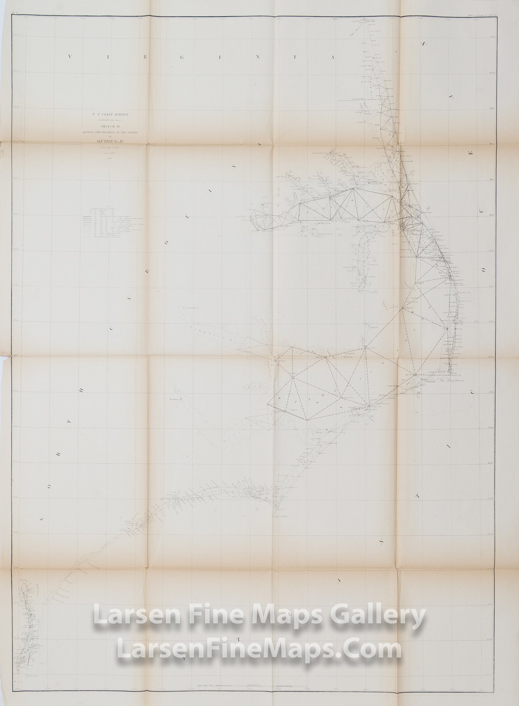 Sketch D Showing the Progress of the Survey in Section No. IV From 1843 to 1855, U.S. Coast Survey