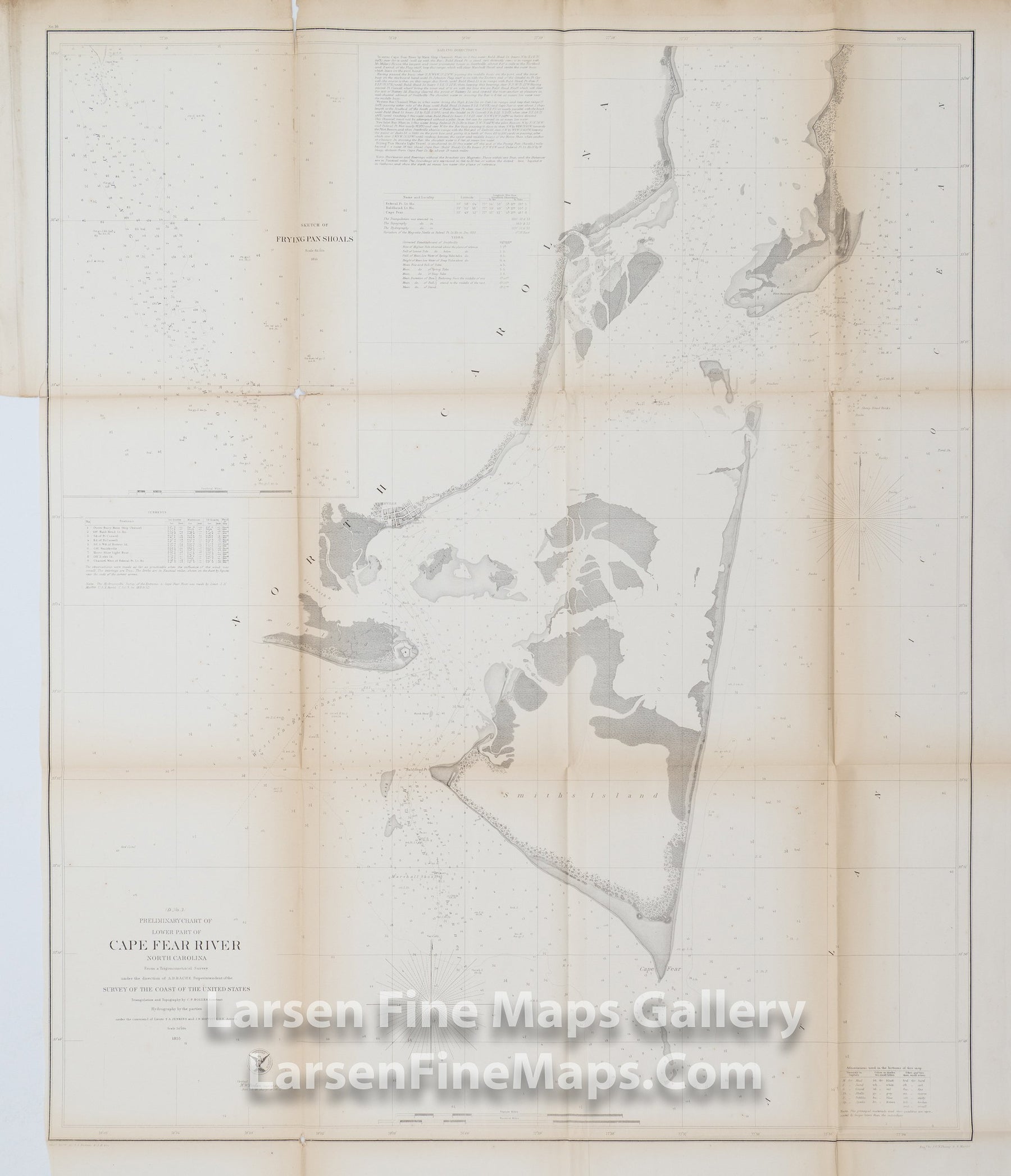 Preliminary Chart of Lower Part of Cape Fear River North Carolina, U.S. Coast Survey