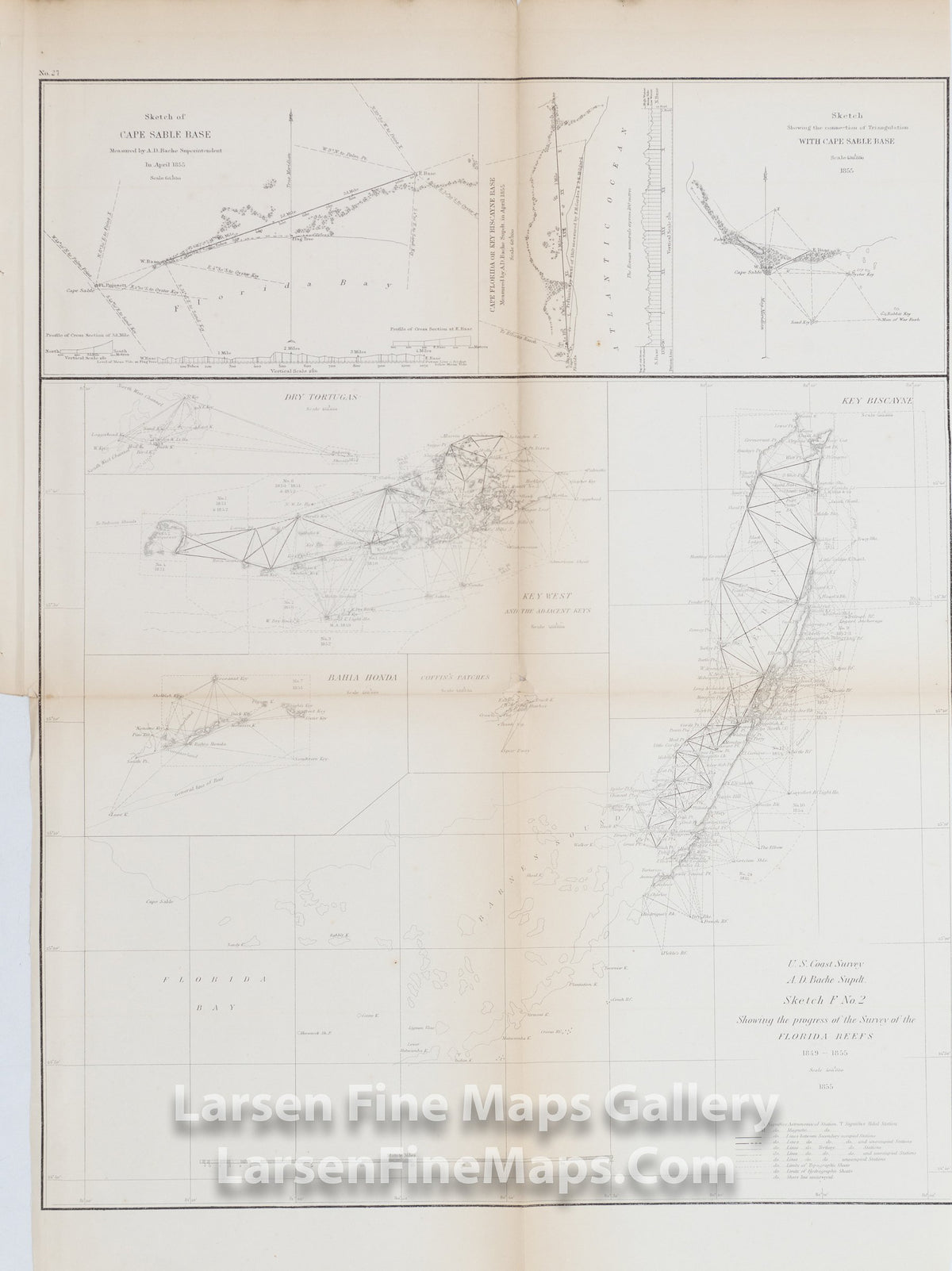 Sketch F No. 2 Showing the progress of the Survey of the Florida Reefs 1849 - 1855