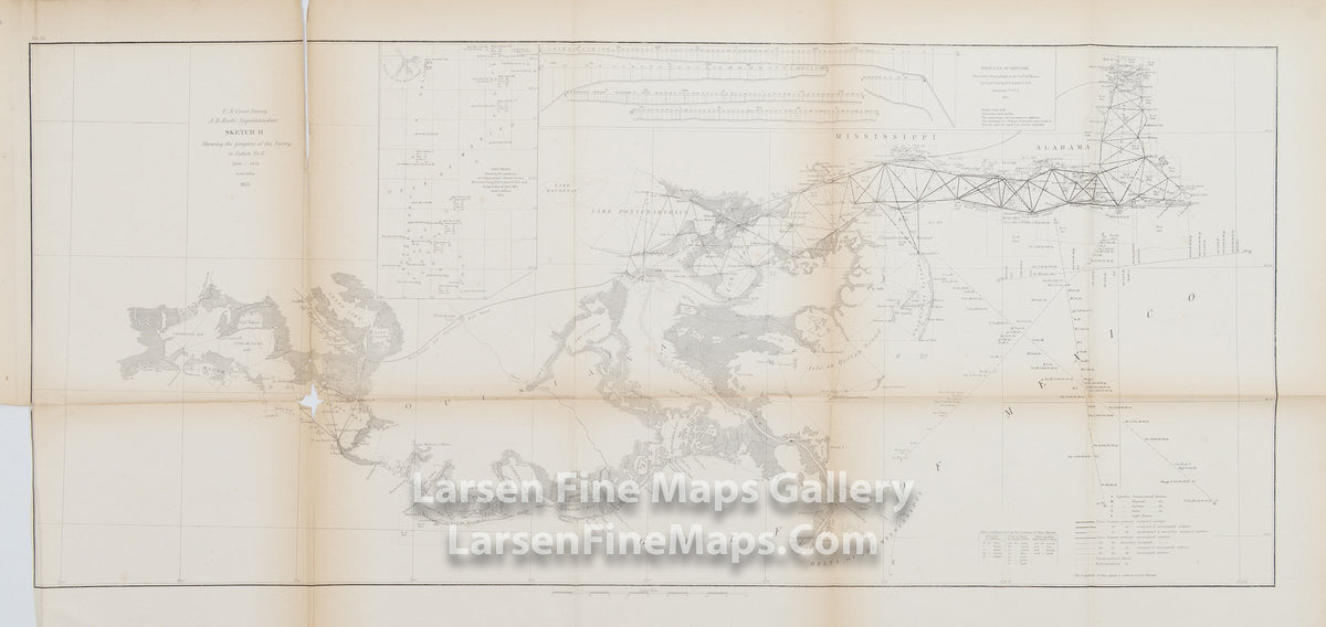 Sketch H Showing the Progress of the Survey in Section No. 8 1846 - 1855, U.S. Coast Survey