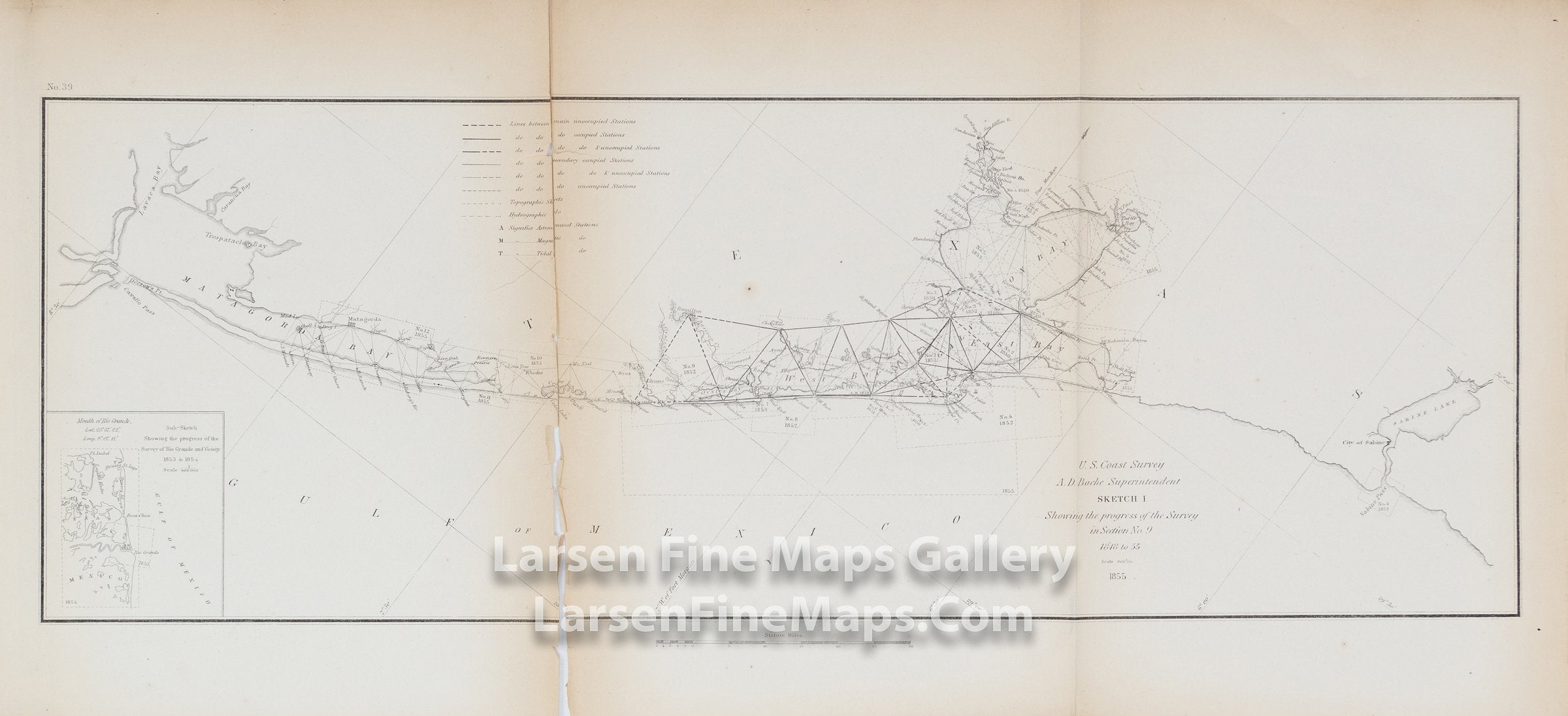 Sketch I Showing the Progress of the Survey in Section No. 9 1848 to 55, U.S. Coast Survey