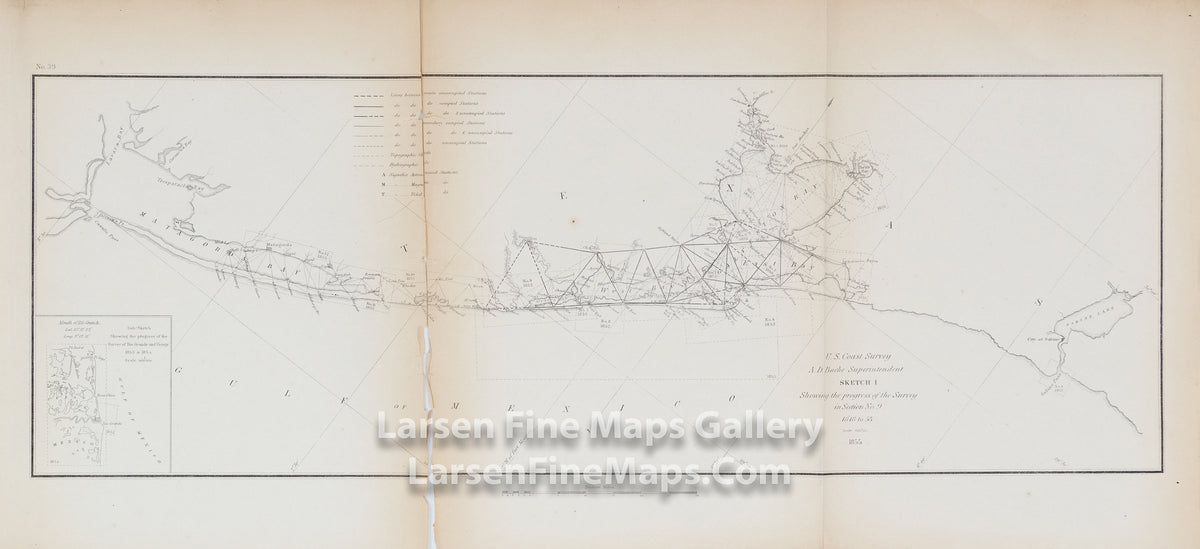 Sketch I Showing the Progress of the Survey in Section No. 9 1848 to 55, U.S. Coast Survey