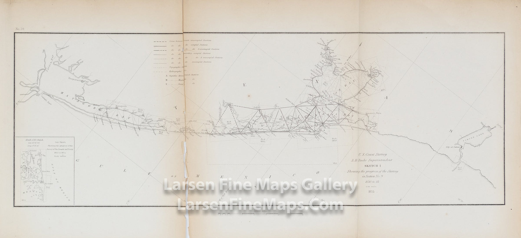 Sketch I Showing the Progress of the Survey in Section No. 9 1848 to 55, U.S. Coast Survey