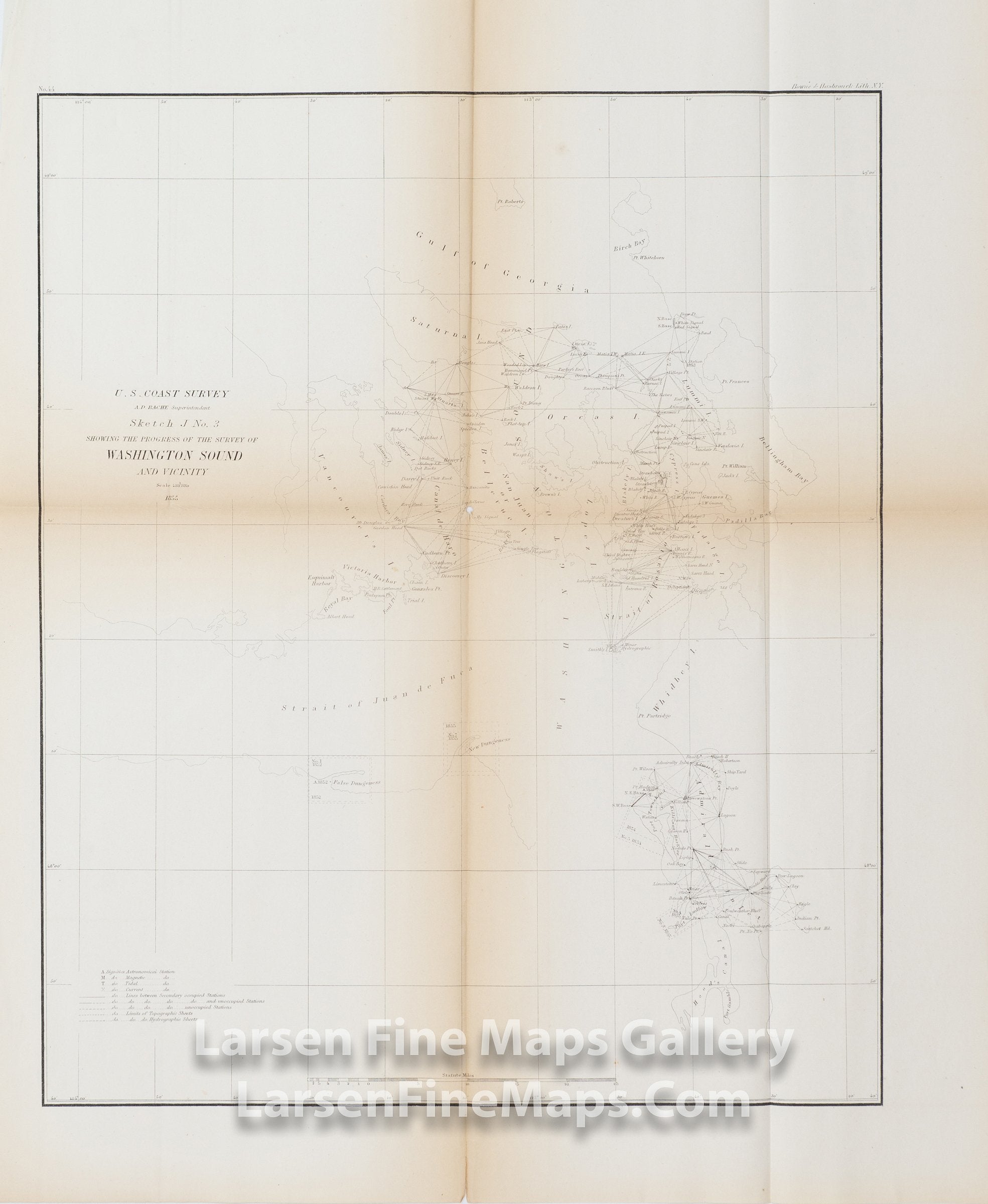 Sketch J No. 3 Showing the Progress of the Survey of Washington Sound and Vicinity, U.S. Coast Survey