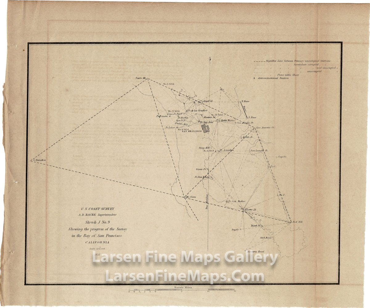 Sketch J No. 9 Showing the Progress of the Survey in the Bay of San Francisco California U.S. Coast Survey